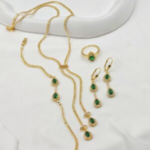 Parure Émeraude Élégance 4 Pièces