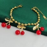 Bracelet Cerise Doré Chic