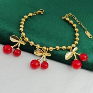 Bracelet Cerise Doré Chic