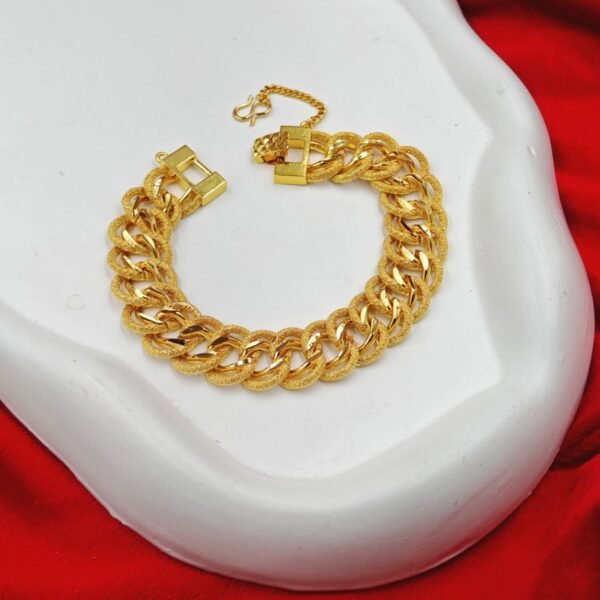 Bracelet Gourmette Américaine Dorée – Image 3