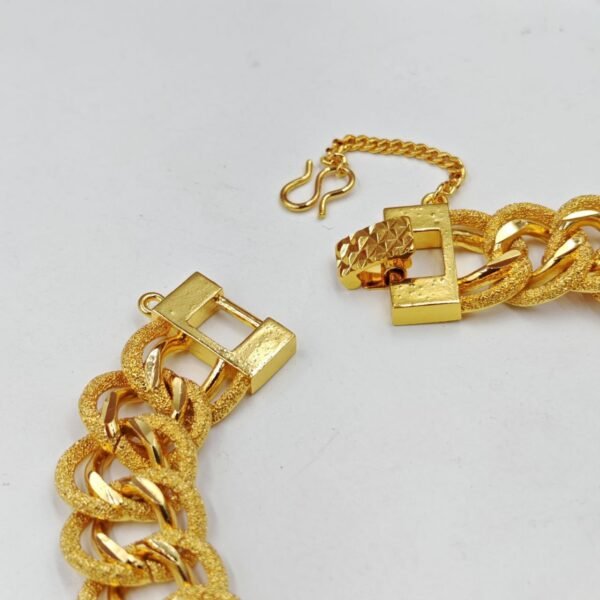 Bracelet Gourmette Américaine Dorée – Image 2
